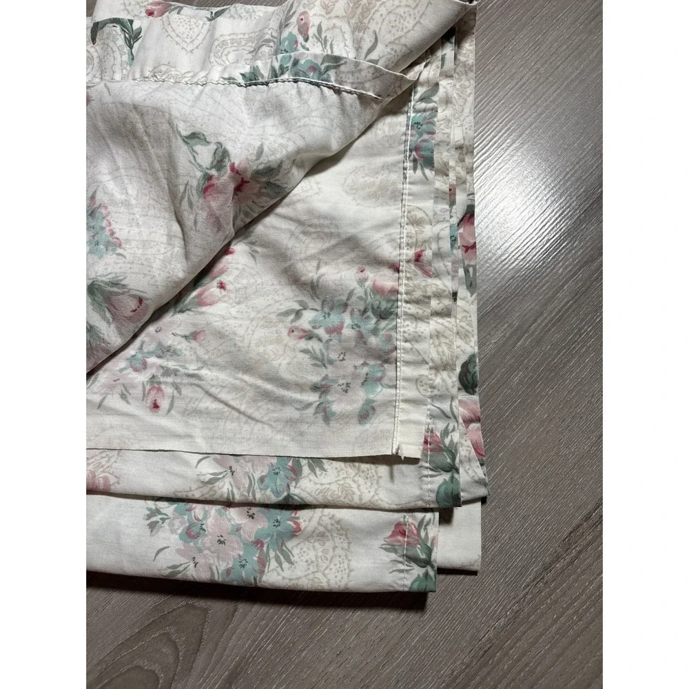Vintage Springs King Flat Sheet Pink Blue Floral Paisley Cottagecore USA Made